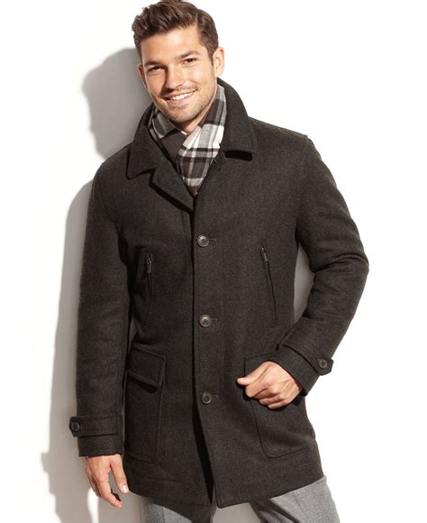 michael kors wool blend car coat with scarf|Wool Blend Coat .